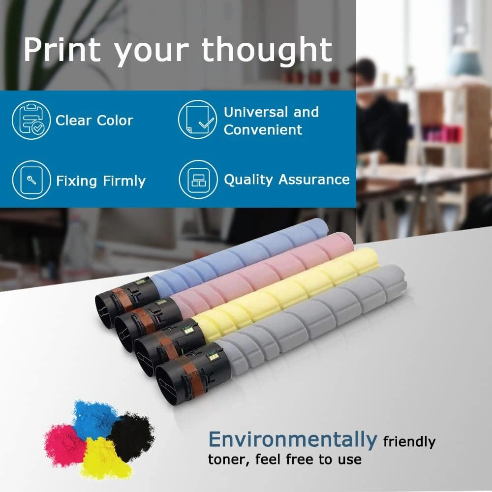 Leize Compatible TN321 Konica Minolta Bizhub C224e C364e C284e Toner Cartridge TN-321 Replacement for Konica Minolta Bizhub C224 C284 C364 C7822 C7828 Series Printers Ink (KCMY, 4-Pack)
