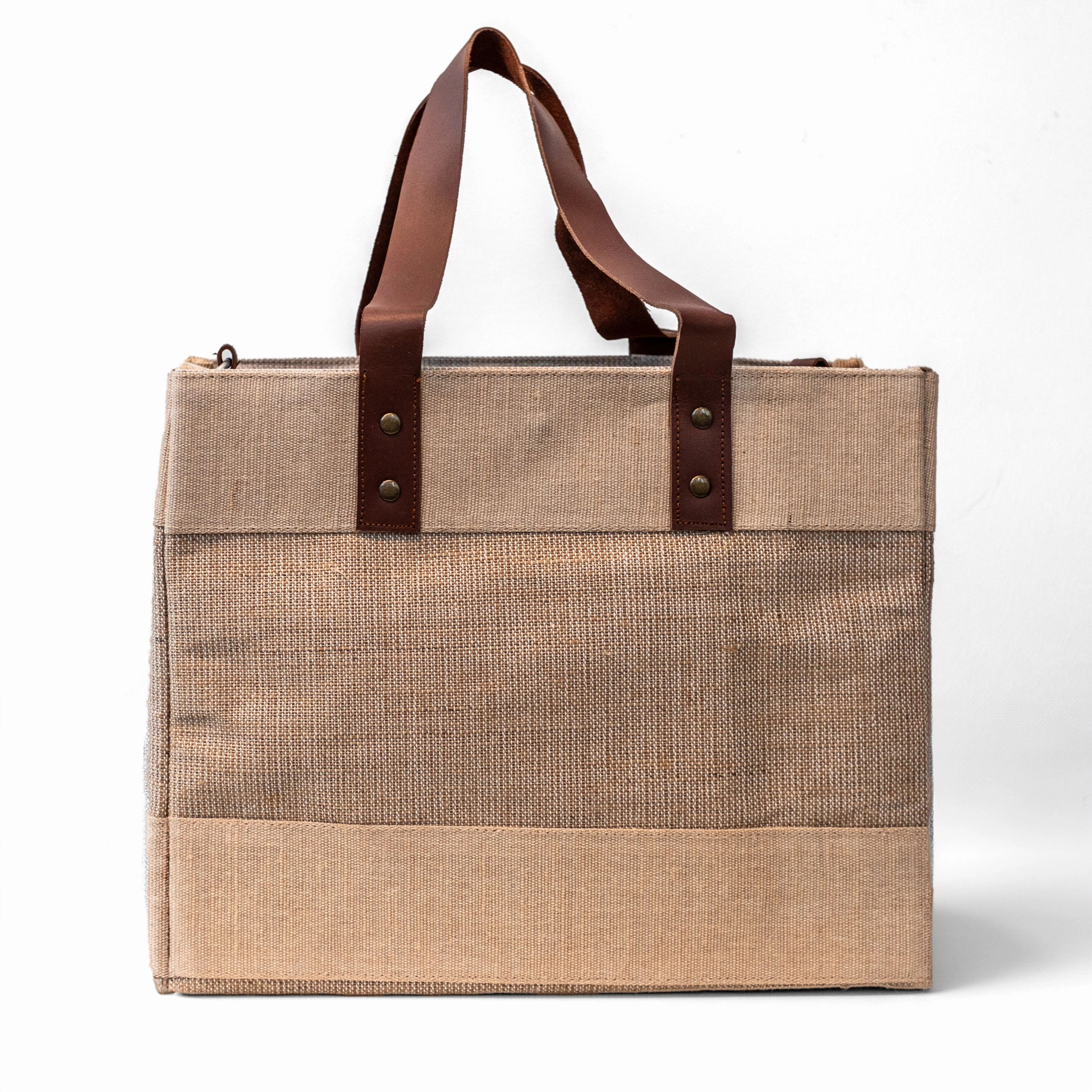 Letter Medium Tote - Sandy Beige Jute