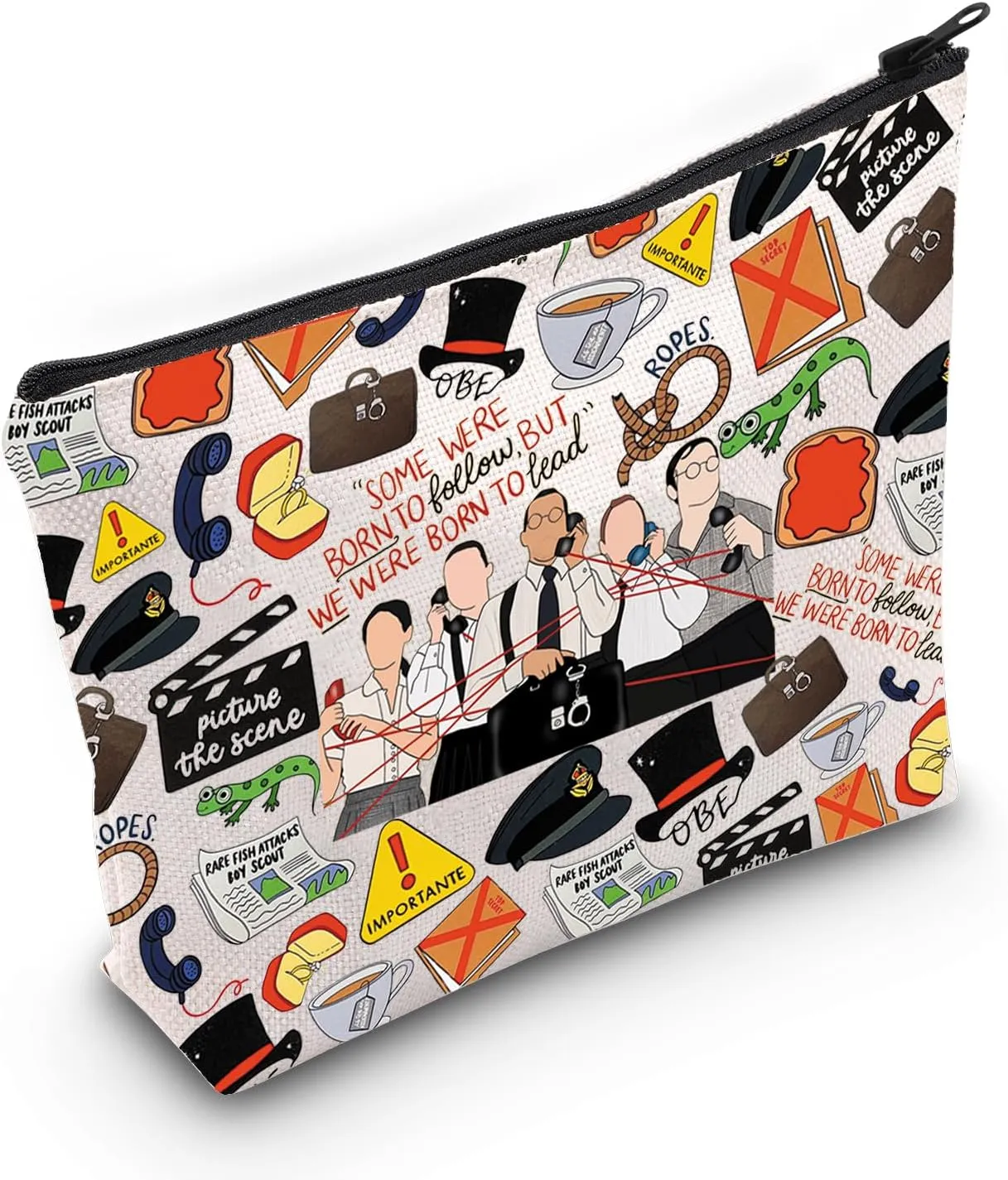 LEVLO Ewen Montagu Musical Makeup Bag Ewen Montagu & Jean Leslie Fans Gift Charles Cholmondeley Toiletry Bag(OBE Bag)