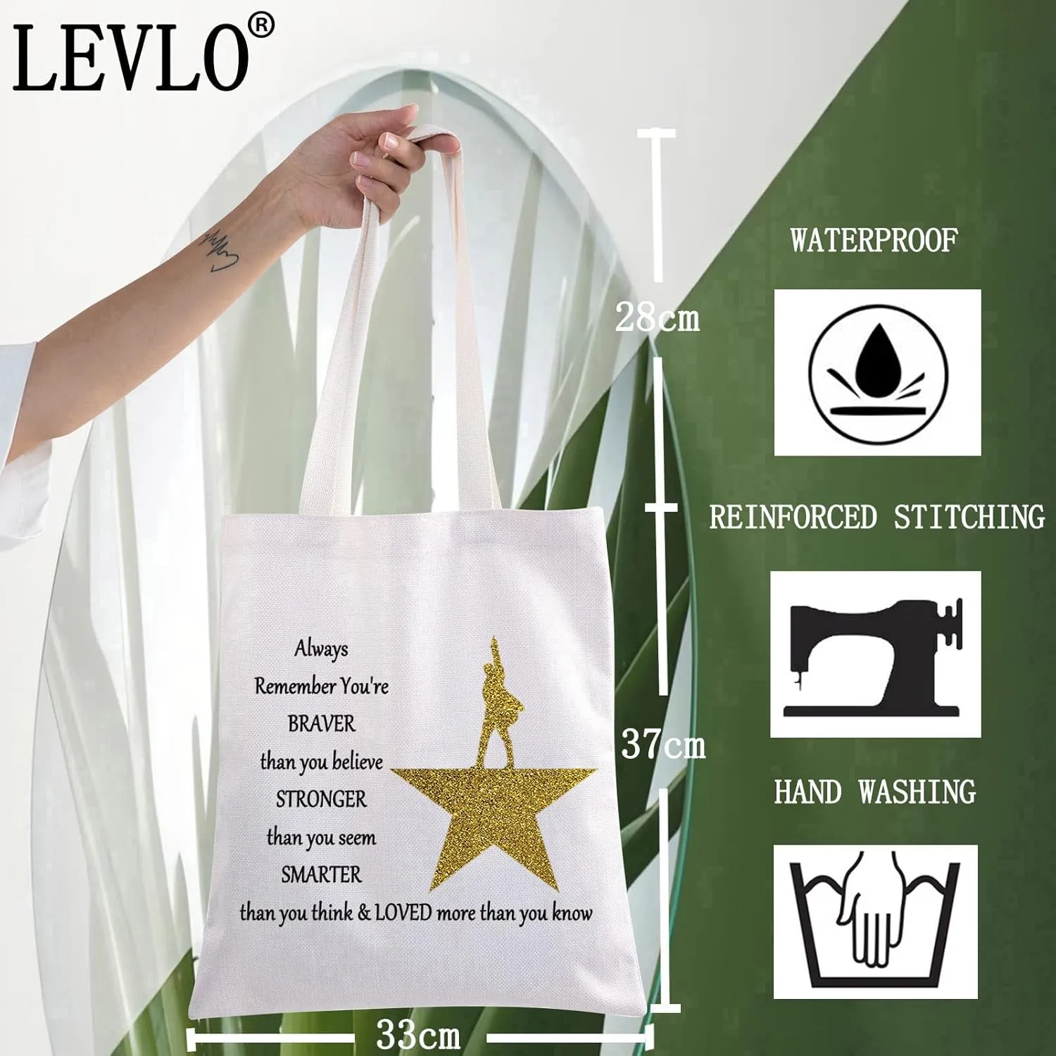 LEVLO Musical Cosmetic Bag Musicals Hamilton You Are Braver Stronger Smarter Than You Think Hamilto Makeup Bag
