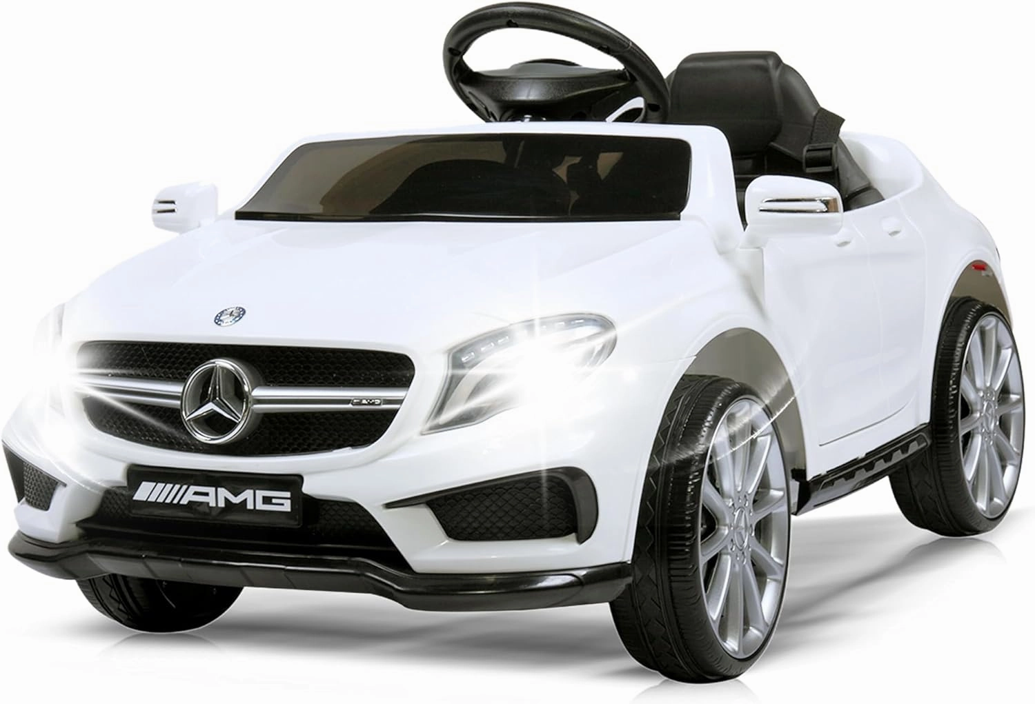 Licensed Mercedes Benz Electric Car for Kids by TOBBI,Toddler Electric Vehicle,Children Ride On Toy with Parental Remote Control/Double Doors/5 Point Safety Belt/LED Lights for Ages 3 