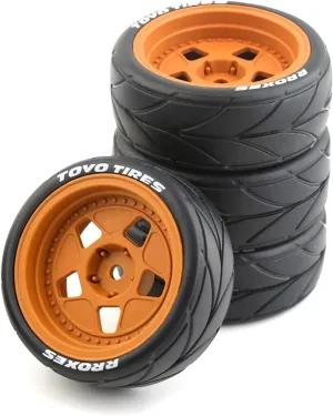 Lifehead 65mm On Road Rubber Tires& Wheels Rims 12mm Hex Hub for HPI Ken Block's Tamiya XV01 TT01 TT02B Kyosho FAZER MK2 Lc racing PTG HSP RGT RC 3RACING D5 1/10 RC Rally Car