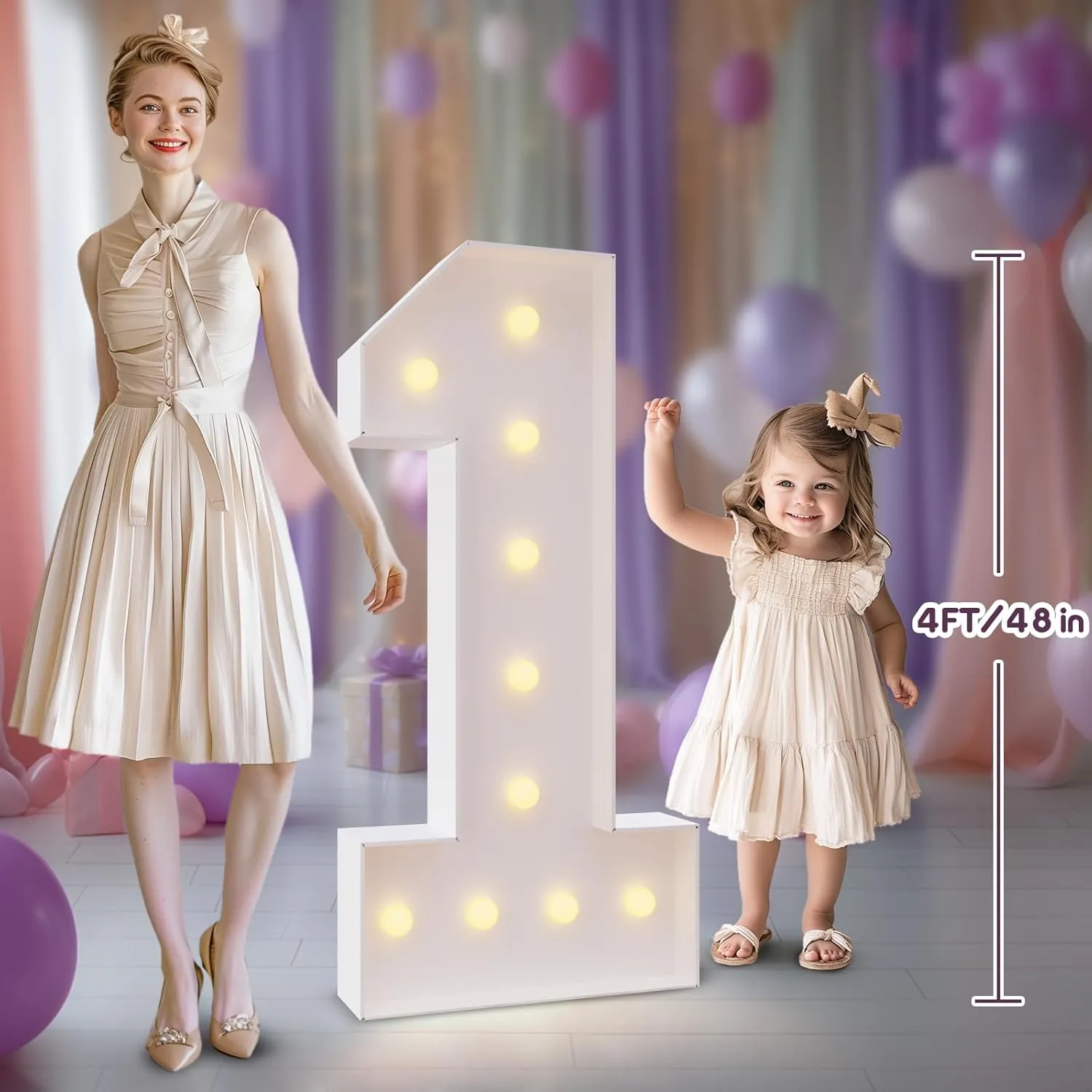 Light Up Numbers 4FT, Number 0 Light Up Sign Marquee Numbers 4 Feet Tall, Large 0 Marquee Number for 0th Birthday Party Decorations Mosaic Número