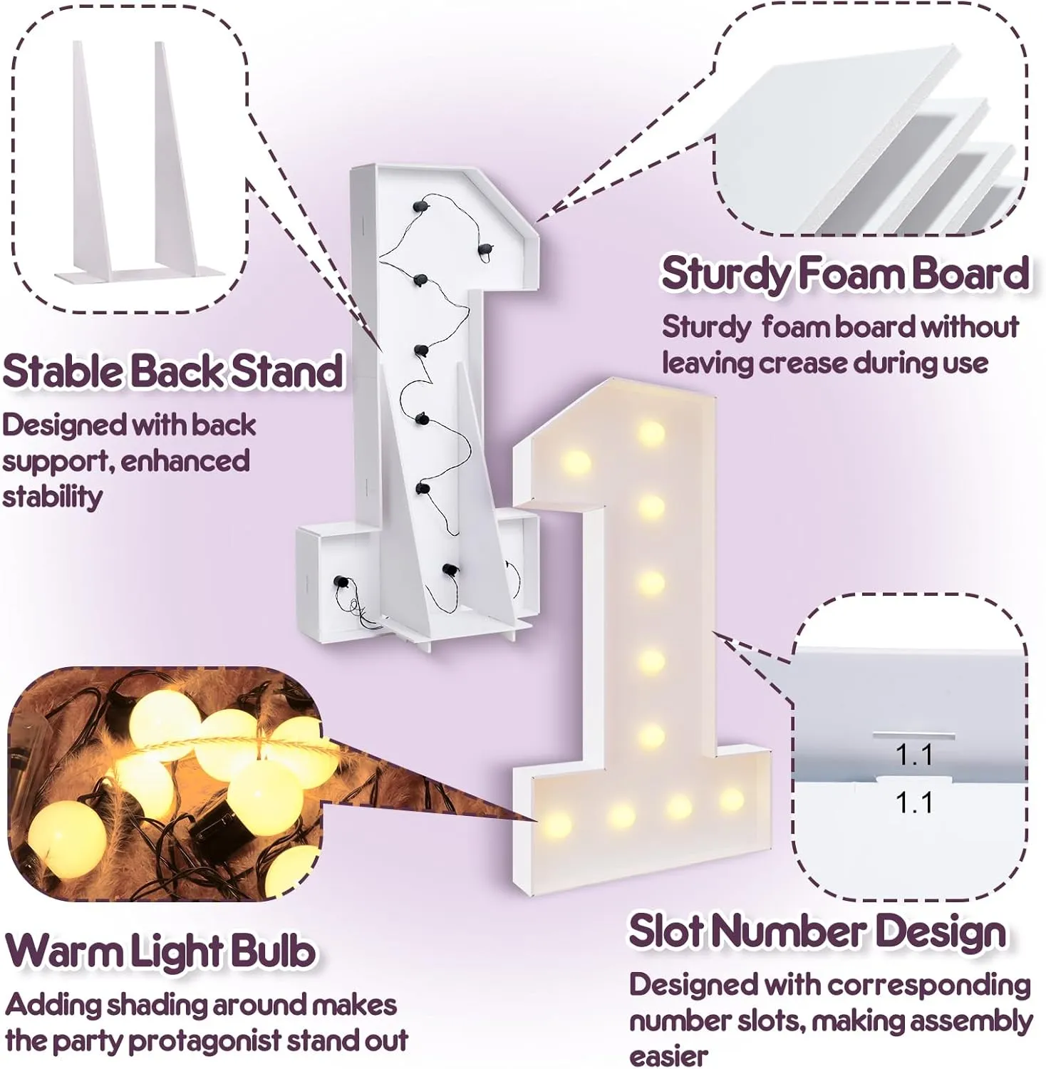 Light Up Numbers 4FT, Number 0 Light Up Sign Marquee Numbers 4 Feet Tall, Large 0 Marquee Number for 0th Birthday Party Decorations Mosaic Número