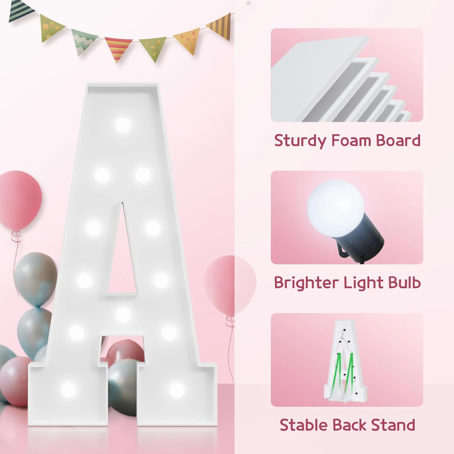 Light Up Letters, Marquee Letters 4 Feet Tall with Cool White Light, Large Letter for Party Baby Shower Wedding Event Graduation Decoration, Marry Me Light Up Letter 4ft Marquee Sign Letras I