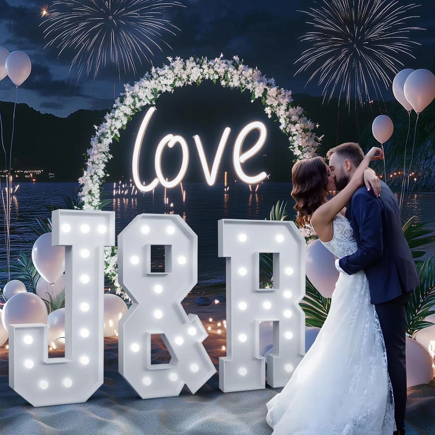 Light Up Letters, Marquee Letters 4 Feet Tall with Cool White Light, Large Letter for Party Baby Shower Wedding Event Graduation Decoration, Marry Me Light Up Letter 4ft Marquee Sign Letras I