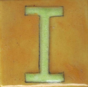 Lime Green I Alphabet Yellow Tile (2x2)