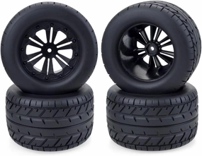 Lubosi 4PCS Monster Truck Wheels Tires 115MM Off-Road Car Tires Set for 1/10 RC Car HPI HSP Savage XS TM Flux Racing LRP