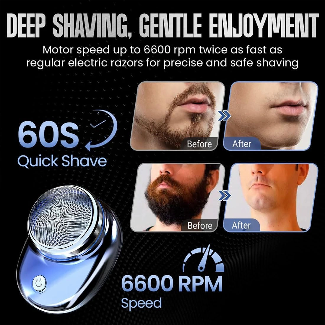 Lureza Shaver, TLOPA Mini-Shave Portable Electric Shaver, Waterproof Portable Powerful Razor for Travel Office Business Trip with Cleaning Brushcleaning Brush, USB Fast Charging (Green)