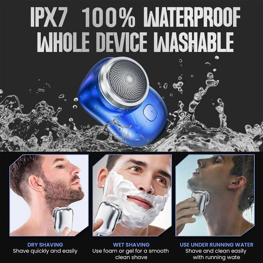 Lureza Shaver, TLOPA Mini-Shave Portable Electric Shaver, Waterproof Portable Powerful Razor for Travel Office Business Trip with Cleaning Brushcleaning Brush, USB Fast Charging (Green)