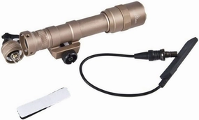 M600C Mini Scout Compact LED WeaponLight, 220 Lumens with 2 x CR123A Batteries for Hunting Hiking Tan