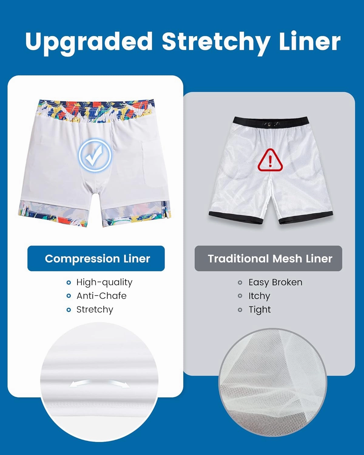 maamgic 2 in 1 Mens Swim Trunks 7 Inch Swim Shorts Swim Suits Board Shorts