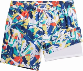 maamgic 2 in 1 Mens Swim Trunks 7 Inch Swim Shorts Swim Suits Board Shorts