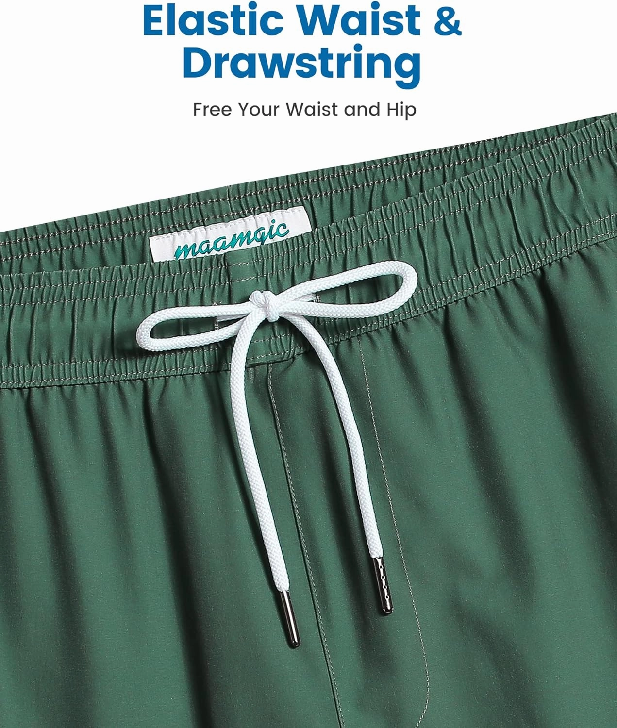 maamgic 2 in 1 Mens Swim Trunks 7 Inch Swim Shorts Swim Suits Board Shorts
