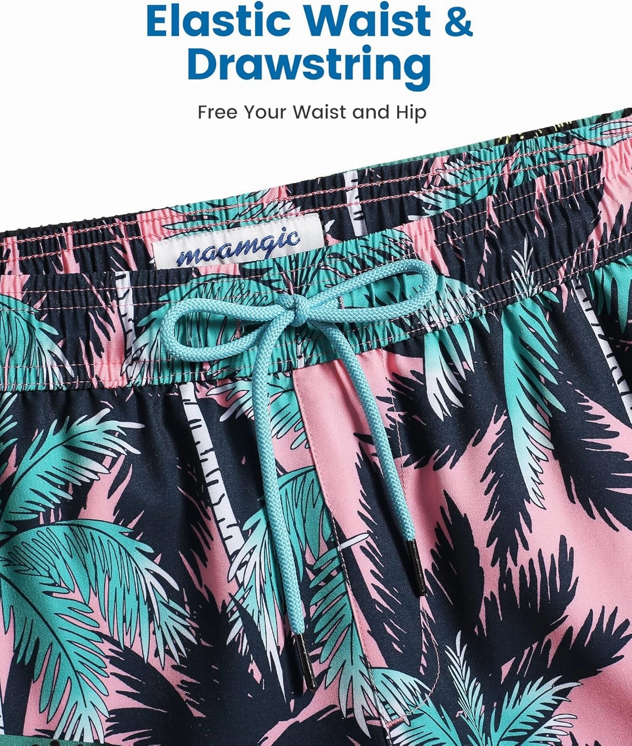 maamgic 2 in 1 Mens Swim Trunks 7 Inch Swim Shorts Swim Suits Board Shorts