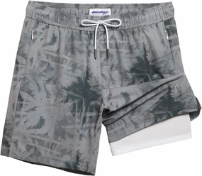 maamgic Mens Swim Trunks with Compression Liner 7" Bathing Suit Quick Dry Swimming Trunks for Men with Zipper Pockets