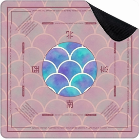 Mahjong Mat for Table Watercolor Rainbow Scales Seamless 31.5" x 31.5" Non-Slip Noise-Reducing Game Mat Premium Mahjong Accessories for Poker Dominoes Board Games