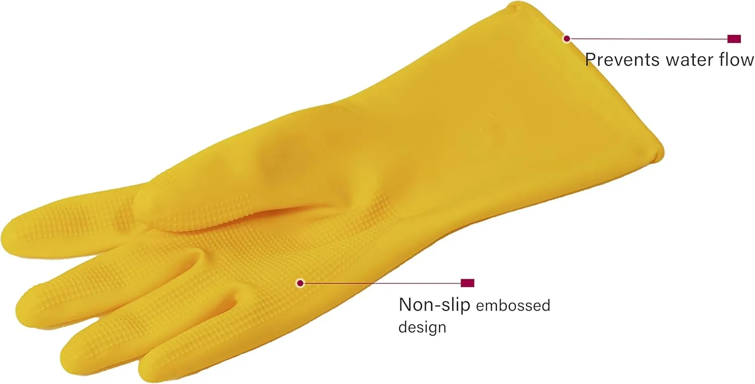 MAMISON 10 Pack Simple and Short Hands Gloves, Reusable Non-Slip Rubber Gloves Large Size