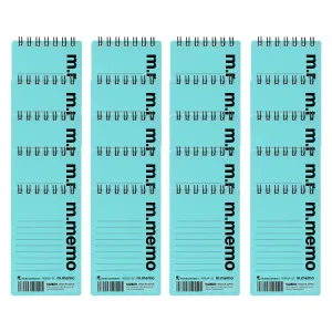 Maruman M.Memo Mini Notepad (N595A-52), Narrow Ruled, Twin Ring Spiral Binding, A7 Size Perforated 50 Sheet Note Pads, 2.7 x 4.3 Inches, White Notebook Paper, Light Blue Cover, 20-Pack Unknown Binding