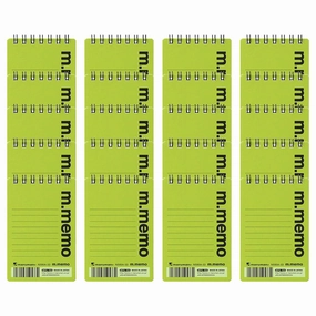 Maruman M.Memo Mini Notepad (N595A-33), Narrow Ruled, Twin Ring Spiral Binding, A7 Size Perforated 50 Sheet Note Pads, 2.7 x 4.3 Inches, White Notebook Paper, Light Green Cover, 20-Pack Unknown Binding