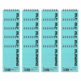 Maruman M.Memo Mini Notepad (N595A-52), Narrow Ruled, Twin Ring Spiral Binding, A7 Size Perforated 50 Sheet Note Pads, 2.7 x 4.3 Inches, White Notebook Paper, Light Blue Cover, 20-Pack Unknown Binding
