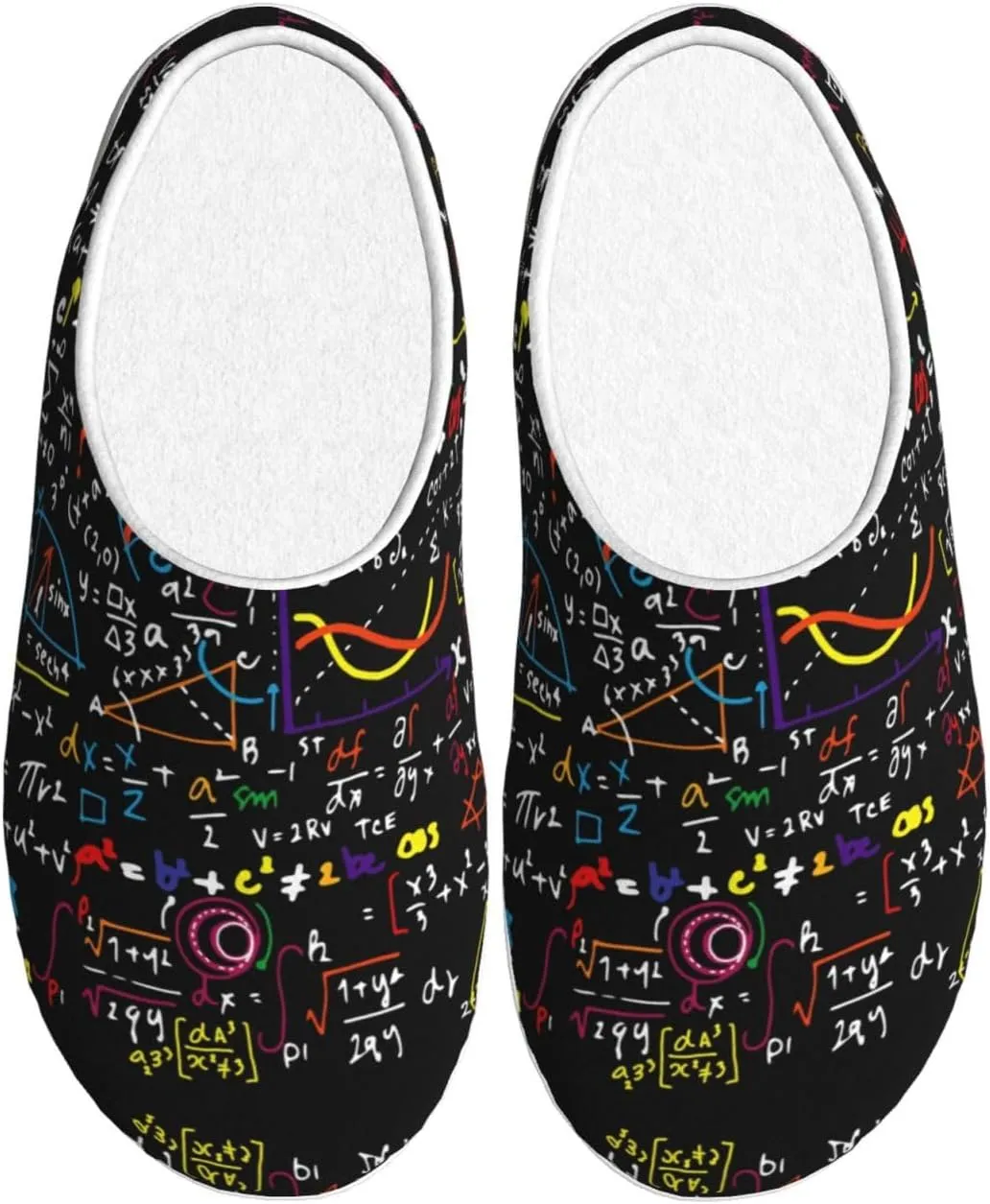 Math Formula print Women's Soft Slippers House Shoes Comfortable Home Slippers Home Bedroom Shoes for Adults