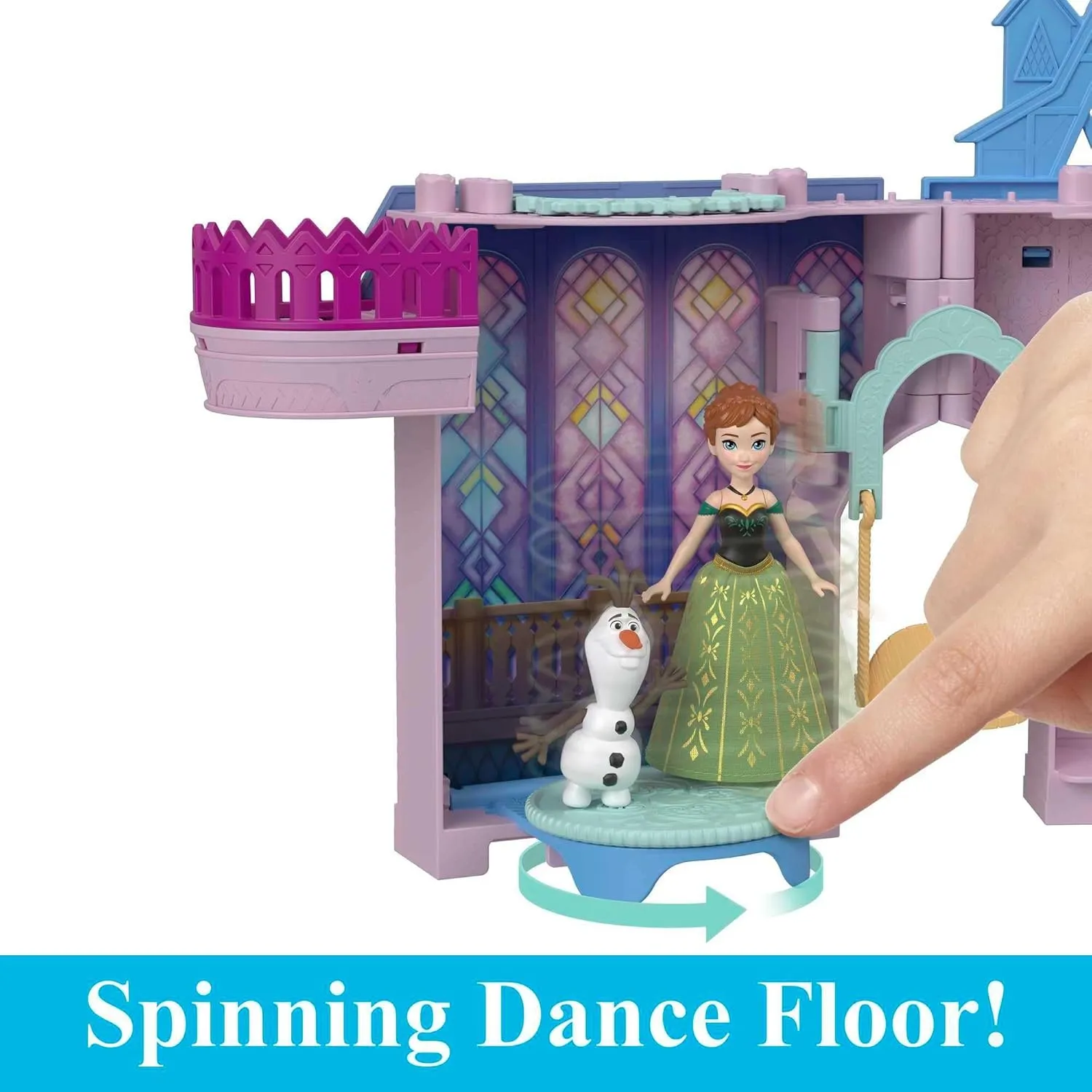 Mattel Disney Frozen Storytime Stackers Playset, Anna’s Arendelle Castle Dollhouse with Small Doll, Olaf and 7 Accessories, Inspired by Disney Frozen Movies