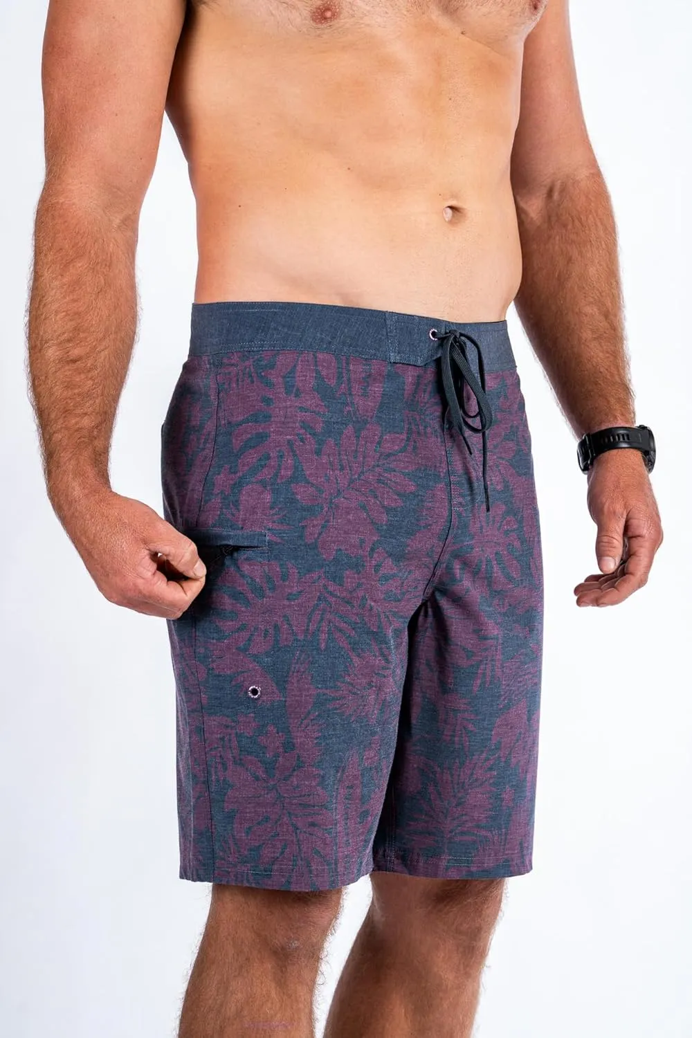 Maui Rippers Mens 21" Board Short Swim Trunks 4-Way Stretch with Large Pockets