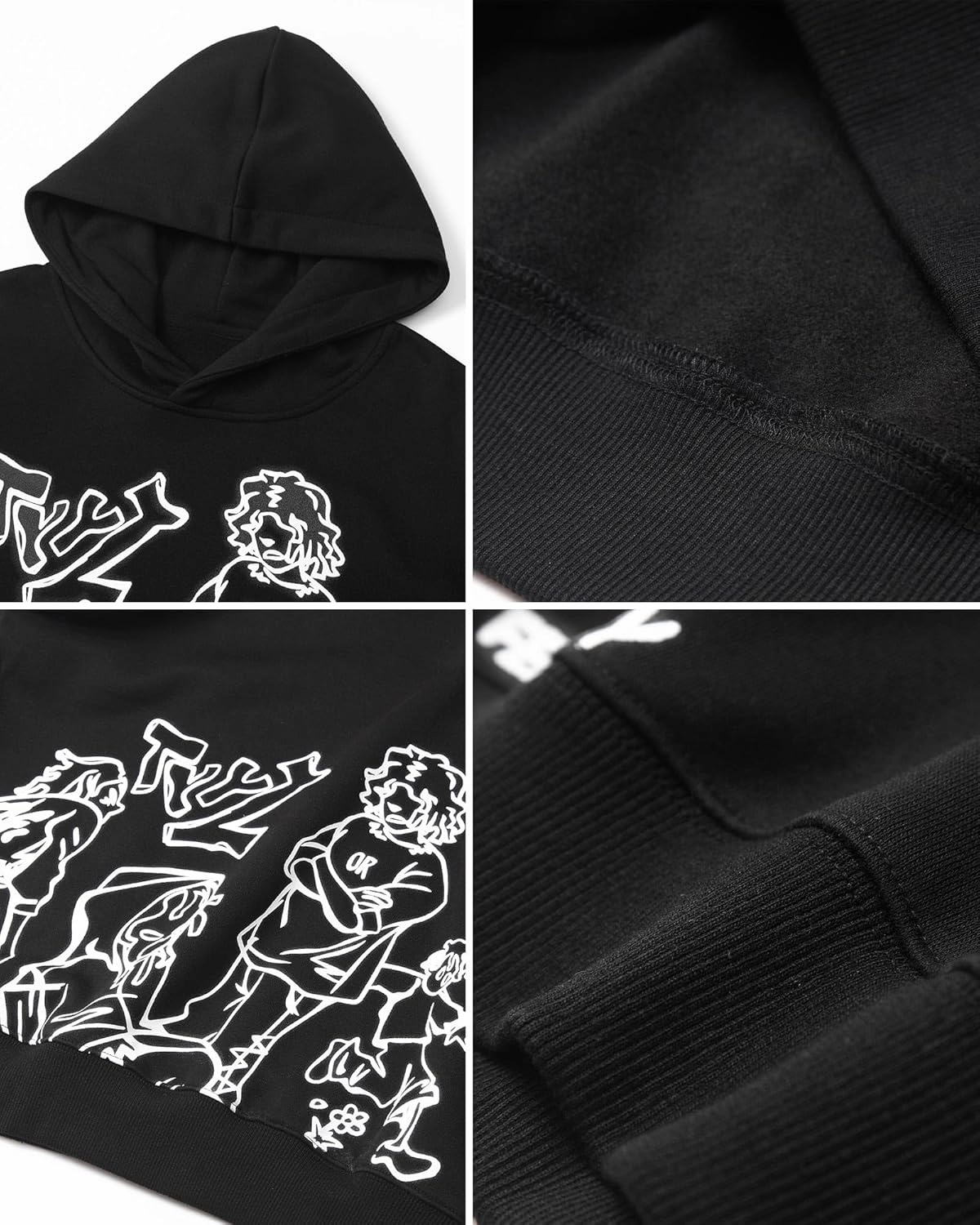 Men's Oversized Hoodie Pullover Unisex Graphic Sweatshirts Hoodies Casual Tunic Anime Streetwear Aesthetic Top