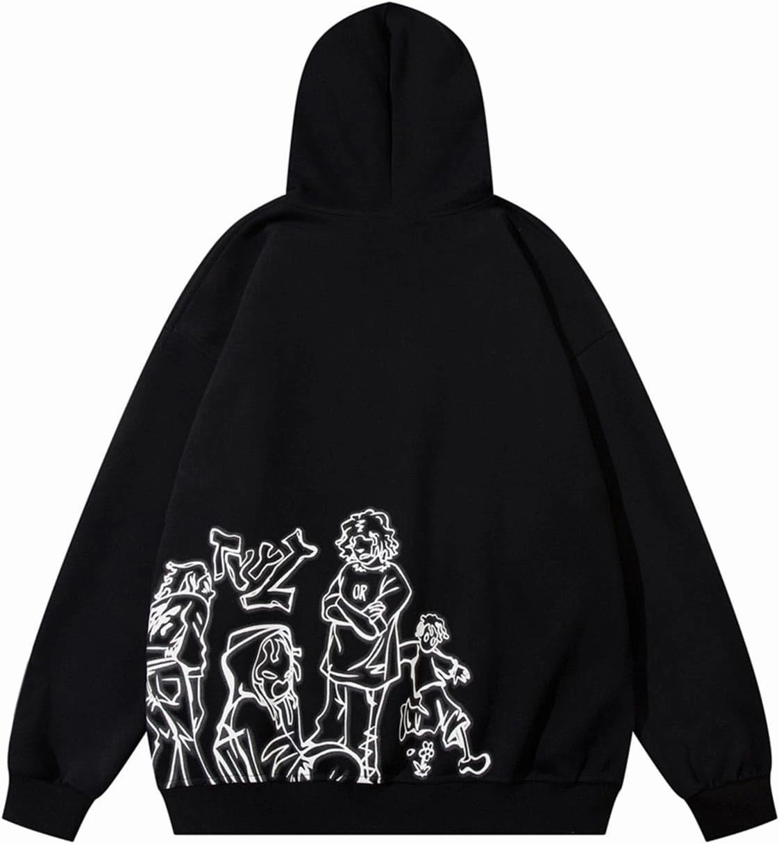 Men's Oversized Hoodie Pullover Unisex Graphic Sweatshirts Hoodies Casual Tunic Anime Streetwear Aesthetic Top