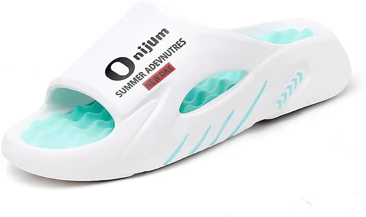 Men's Alphabet Print Soft-Sole EVA Slides, Non Slip Quick-Drying Open Toe Slippers for Indoor Outdoor Walking, Men's Trendy Beach Shoes