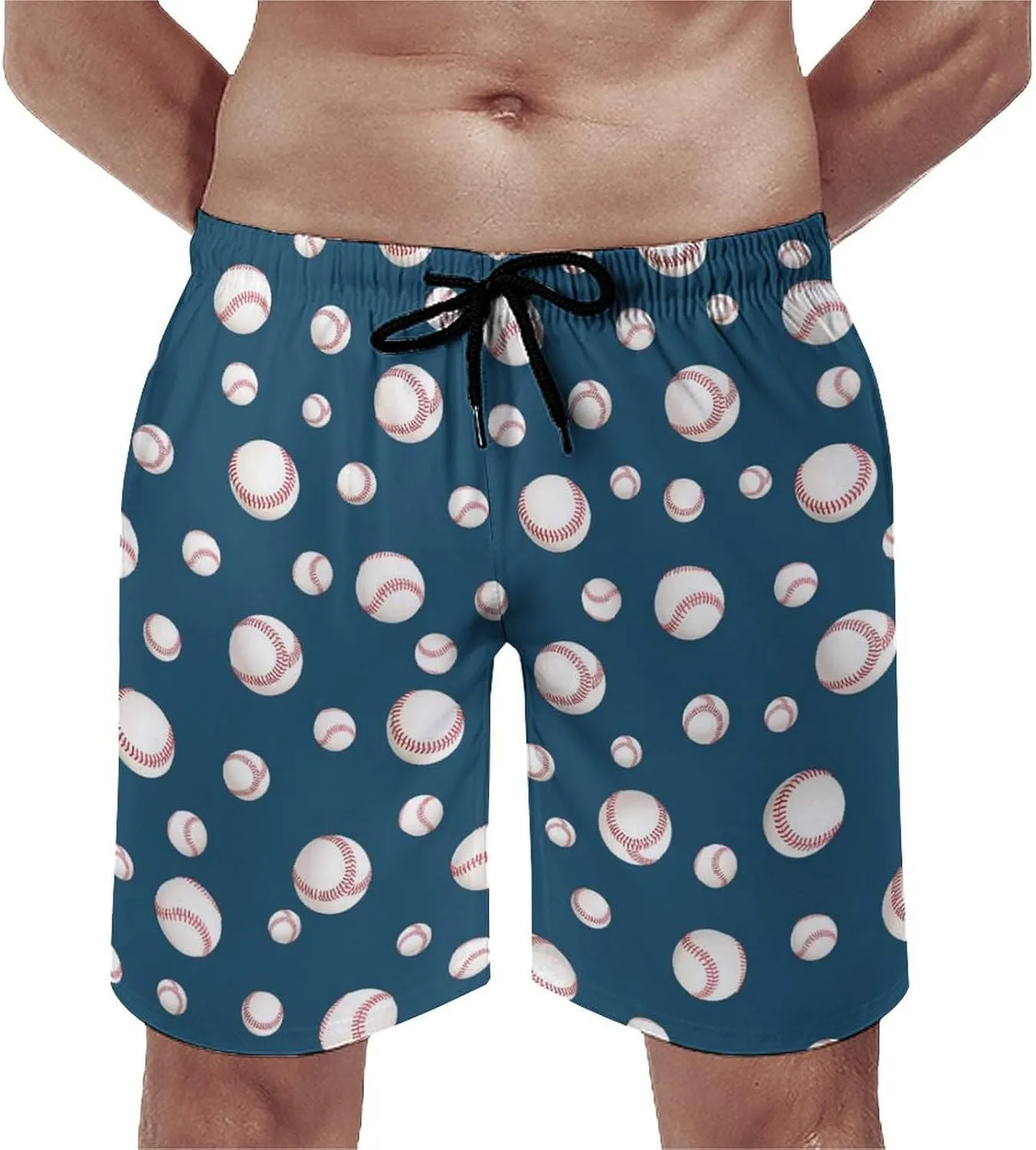 Men's Swim Trunk,Fashion Quick-Dry Beach Board Shorts with Mesh Lining Pockets