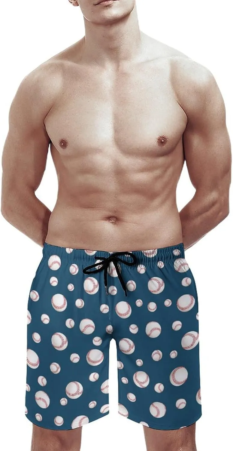Men's Swim Trunk,Fashion Quick-Dry Beach Board Shorts with Mesh Lining Pockets