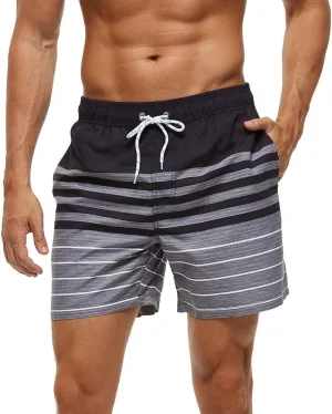 Mens Swim Trunks Quick Dry Boardshorts with Mesh Lining Above Knee Swimwear Bathing Suits