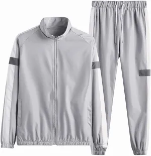 Men's Tracksuit 2 Piece Full Zipper Long Sleeve Jacket Drawstring Pants Fashion Jogging Dating Couple Casual Outfits