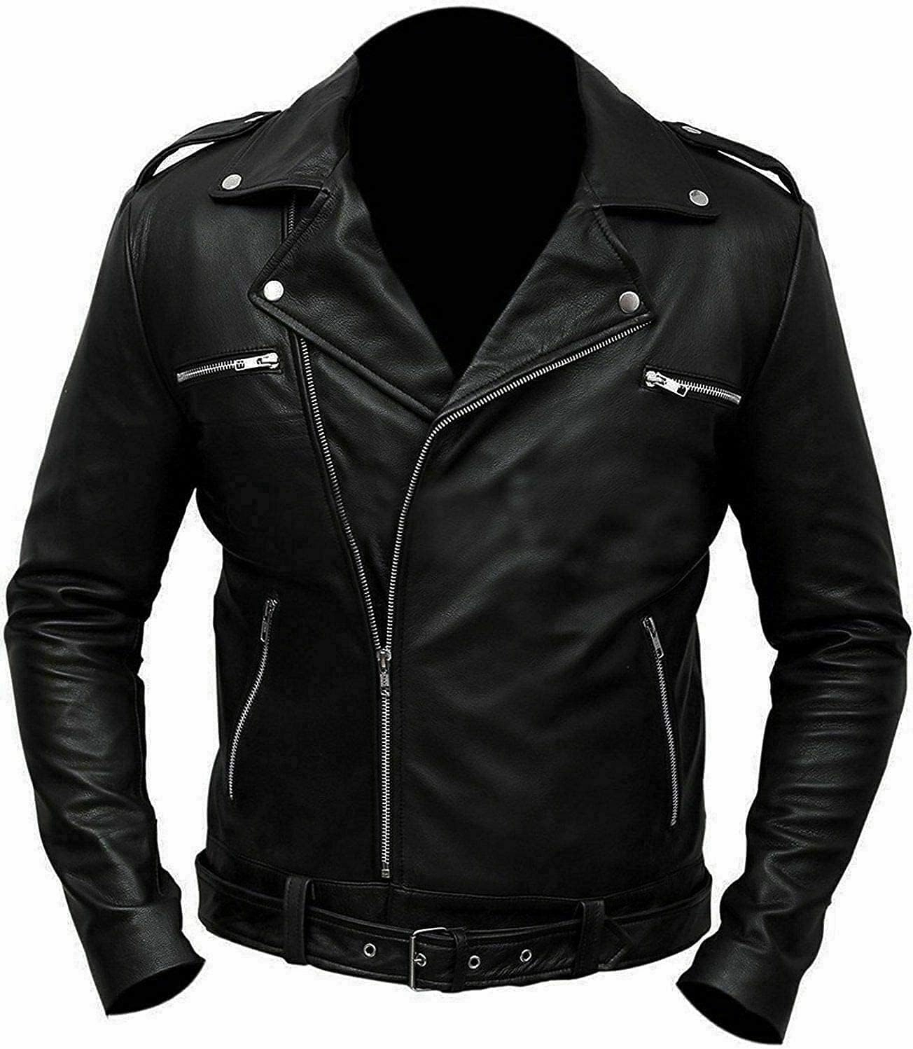 Mens Racing Motorcycle Padded Armored Distressed Brown Cowhide Leather Jacket