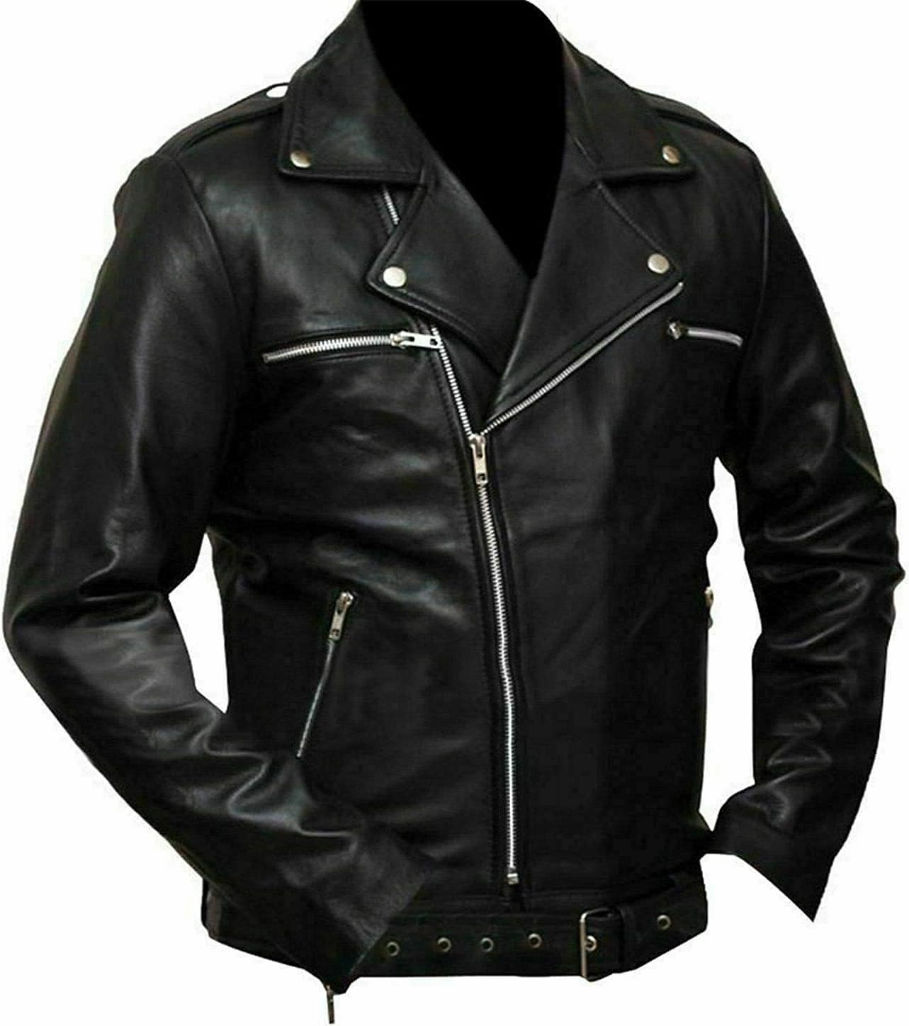 Mens Racing Motorcycle Padded Armored Distressed Brown Cowhide Leather Jacket