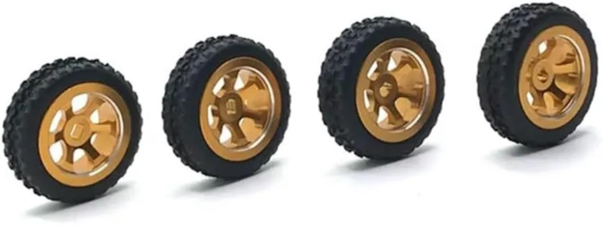 Metal Upgrade Racing Wheel Soft Tire Skin Compatible with 1/28 Compatible with 284131 K969 K979 K989 K999 P929 P939 -D -Q -Z RC Car Parts RC car Accessories(Yellow)