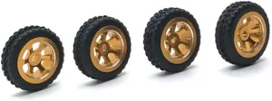 Metal Upgrade Racing Wheel Soft Tire Skin Compatible with 1/28 Compatible with 284131 K969 K979 K989 K999 P929 P939 -D -Q -Z RC Car Parts RC car Accessories(Yellow)