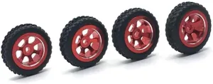 Metal Upgrade Racing Wheel Soft Tire Skin Compatible with 1/28 Compatible with 284131 K969 K979 K989 K999 P929 P939 -D -Q -Z RC Car Parts(RED)