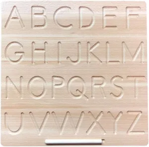 Mfumyy Montessori Alphabet Number Tracing Boards Double Sided Wooden Learn to Write ABC 123 Board Writing Practice Board for Kids Preschool Educational Toy,Homeschool Supplies (ABC ABC Board)