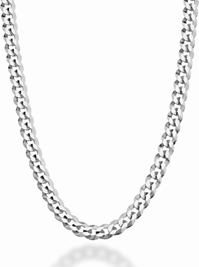 Miabella Solid 925 Sterling Silver Italian 5mm Diamond Cut Cuban Link Curb Chain Necklace for Women Men, Made in Italy