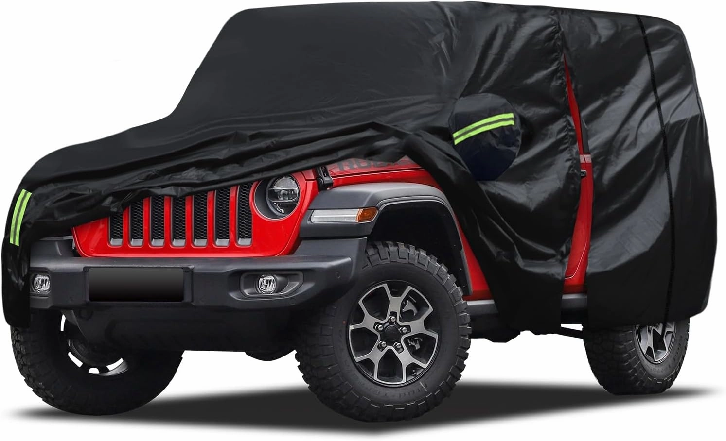 Migaven 6 Layers Car Cover Custom Fit for Jeep Wrangler 2 Door 1987-2025 JK JL CJ YJ TJ, Waterproof Full Exterior Cover Rain Sun Hail Protection with Door Zipper & Inner Cotton