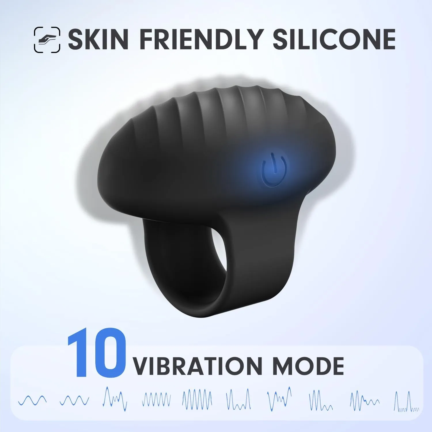 Mini Face Massager, Waterproof Rechargeable Portable Powerful Massage Tool, Multifunctional Eye, Finger and Body Massager (Black)