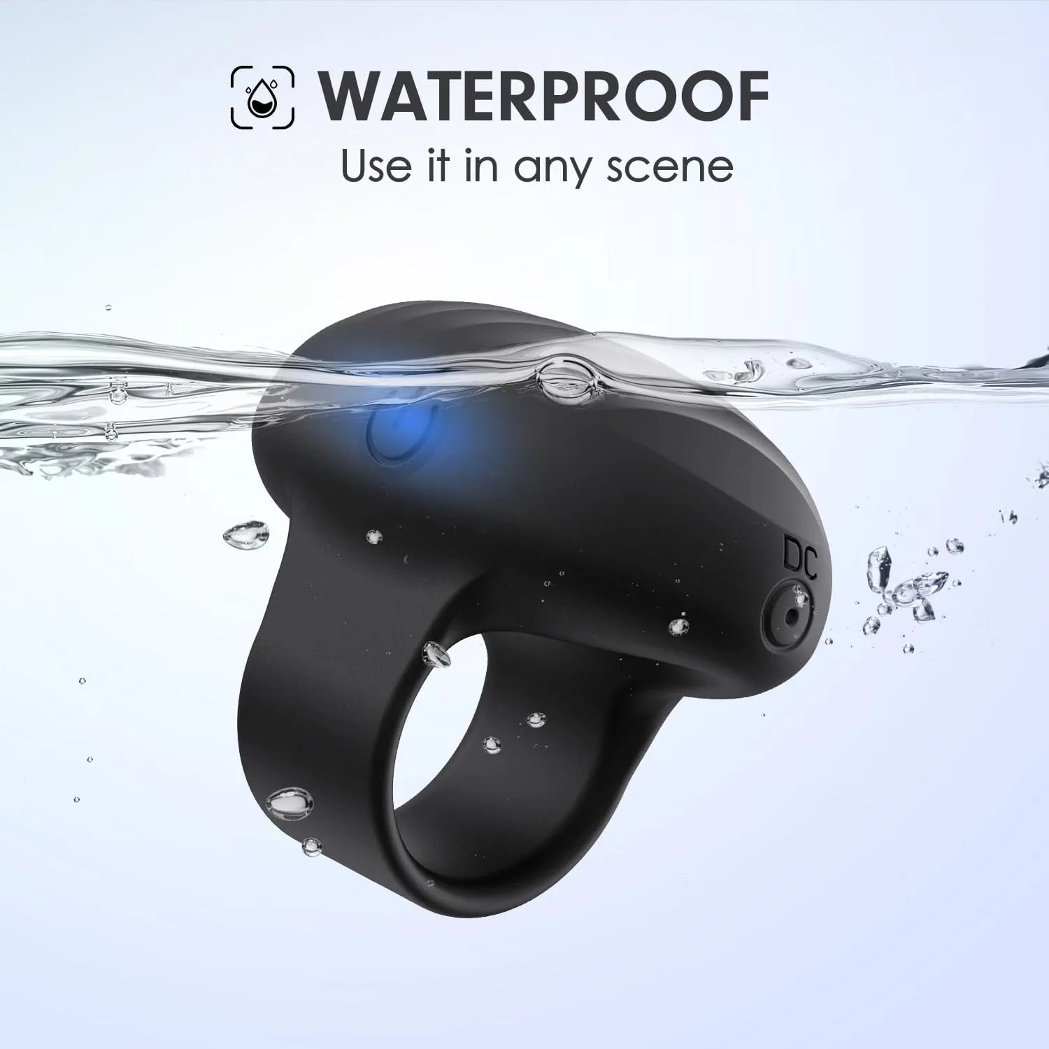 Mini Face Massager, Waterproof Rechargeable Portable Powerful Massage Tool, Multifunctional Eye, Finger and Body Massager (Black)