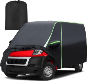 Mixsuper Liner Car Cover for Ram ProMaster 2014-2022, Full Car Cover All Weather Car Covers for Ram ProMaster, Waterproof Outdoor Cover with Zipper Door Reflective Strips