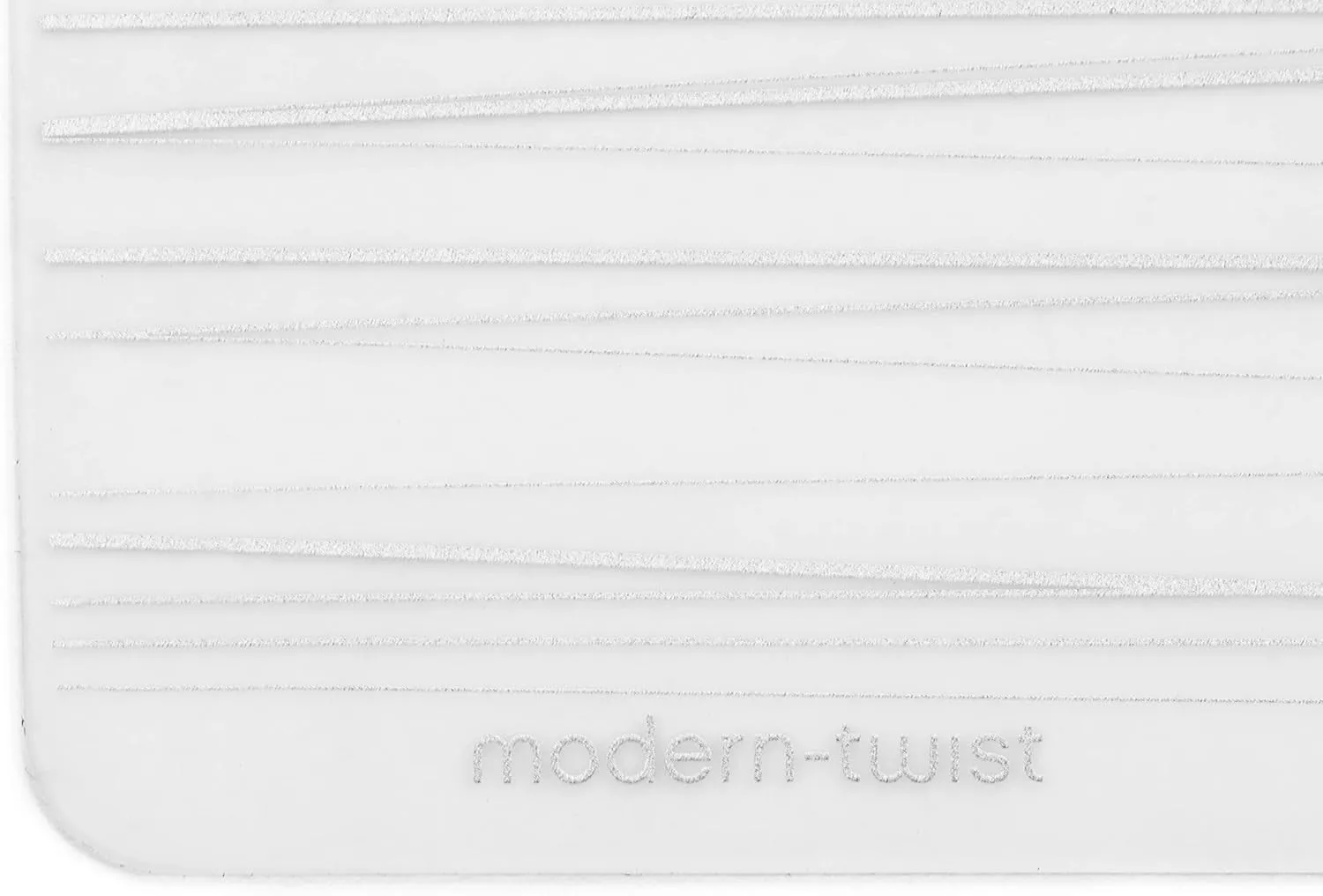 MODERN-TWIST Set of 4 Coasters 100% Plastic Free Silicone Tabletop, Dining, Decoration, Modern Design, Stream Print, Silver, 4 Count
