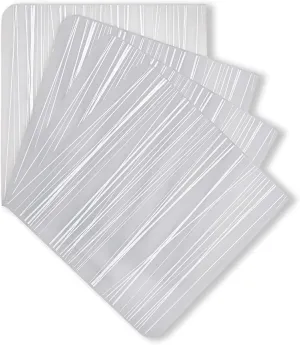 MODERN-TWIST Set of 4 Coasters 100% Plastic Free Silicone Tabletop, Dining, Decoration, Modern Design, Stream Print, Silver, 4 Count