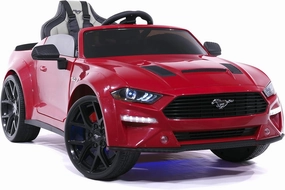 Moderno Kids Ford Mustang GT 24V Power Children Ride-On Car with R/C Parental Remote   EVA Foam Rubber Wheels   Leather Seat   Bluetooth MP3 FM Radio Music Player   LED Lights   Car Cover   Floor Mats