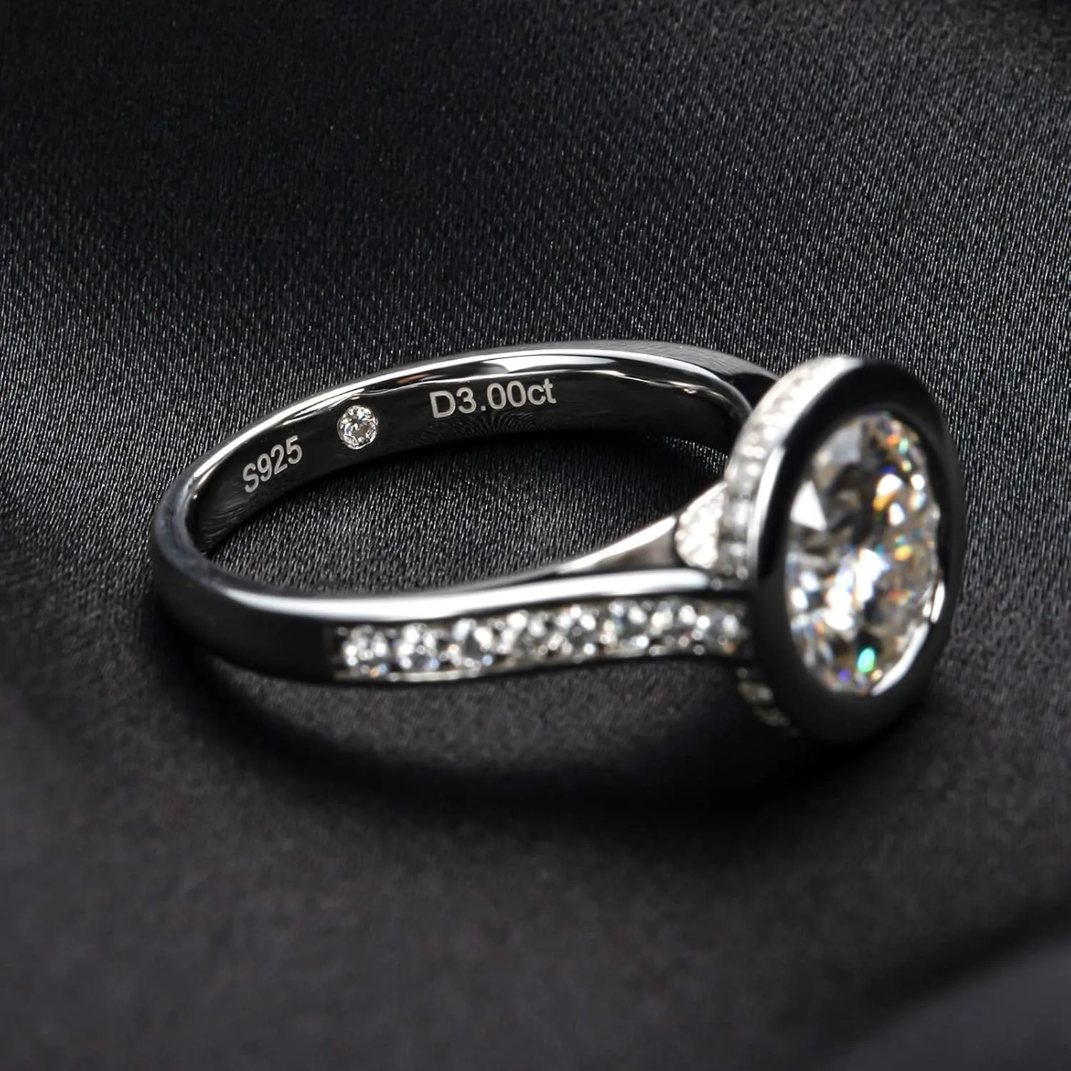 Moissanite Engagement Rings 3-5cttw Pear/Emerald/Marquise/Round/Cushion/Heart/Oval Cut D Color VVS1 S925 Sterling Silver Promise Wedding Rings for Women with Certificate Elegant Gift Packed